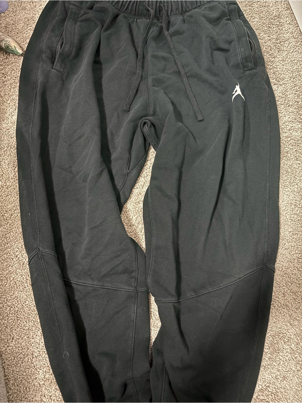 Jordan Black Joggers with Red Jumpman Logo